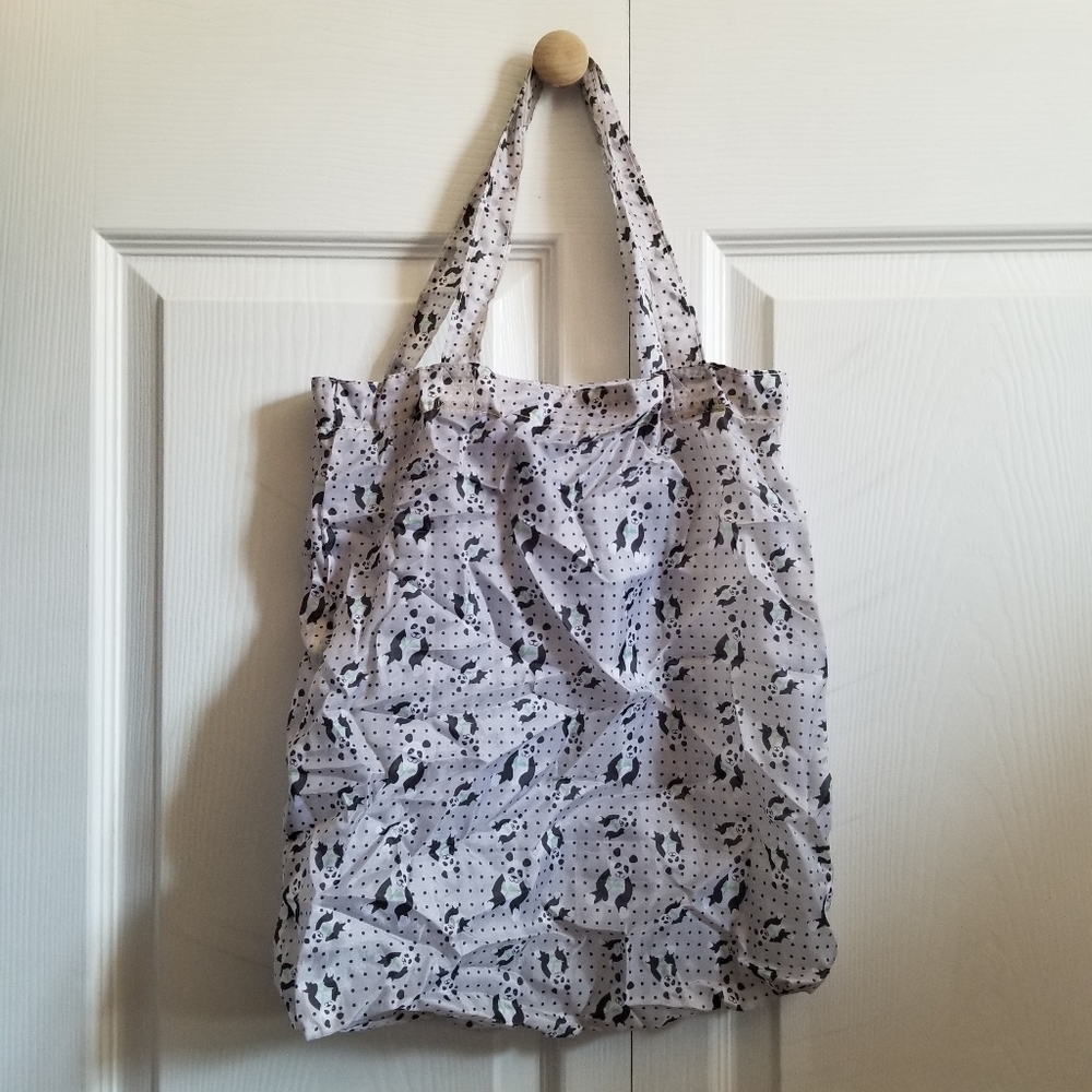 Claire's Tote Bag Black White Panda Print Packable Travel New **CLEARANCE**